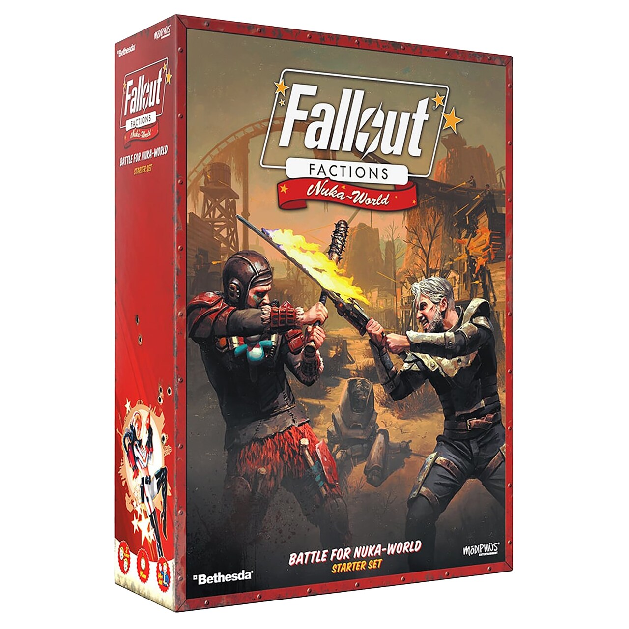 Modiphius Entertainment: Fallout: Factions - Battle For Nuka-World Starter Set - Tabletop Miniatures Skirmish Game, Licensed War Game, 20 Miniatures
